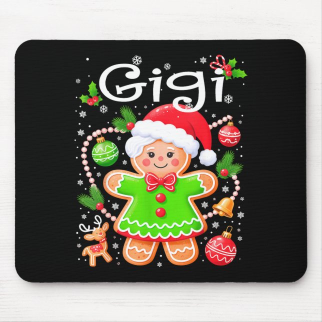 Mousepad Cute Gigi Gingerbread Family Matching Christmas Co (Frente)