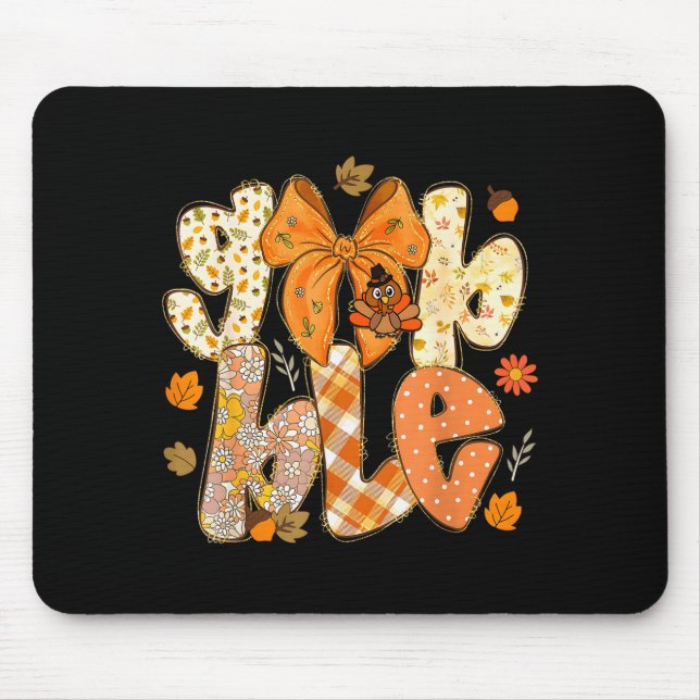 Mousepad Cute Gobble Gobble Turkey Lgrim Little Boys Thanks (Frente)