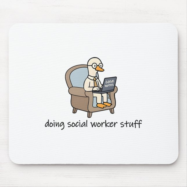 Mousepad Cute Goose Assistente Social Gerente de Caso Saúde (Frente)