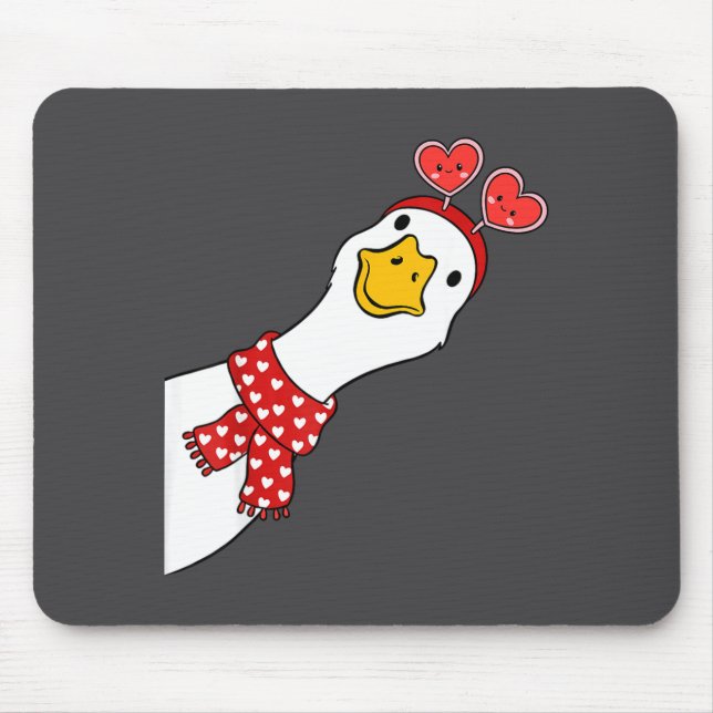 Mousepad Cute Goose Xoxo Be Mine Happy Valentine's Day Wome (Frente)
