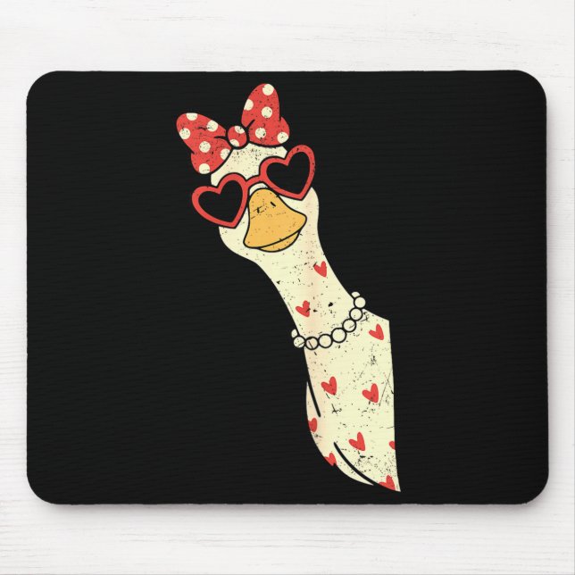Mousepad Cute Goose Xoxo Be Mine Happy Valentine's Day Wome (Frente)