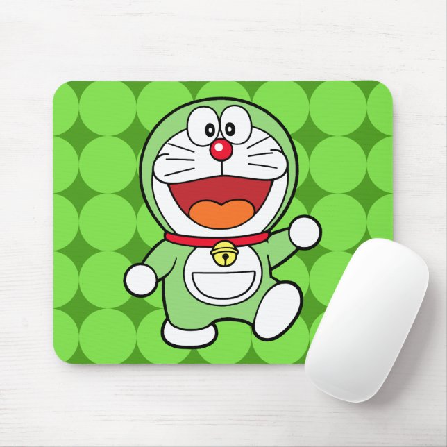 Mousepad Cute Green Mini Doraemon Anime (Com mouse)