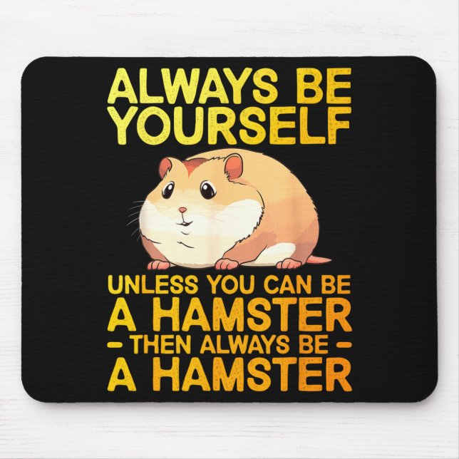 Mousepad Cute Hamster Design For Men Women Kids Dwarf Hamst (Frente)