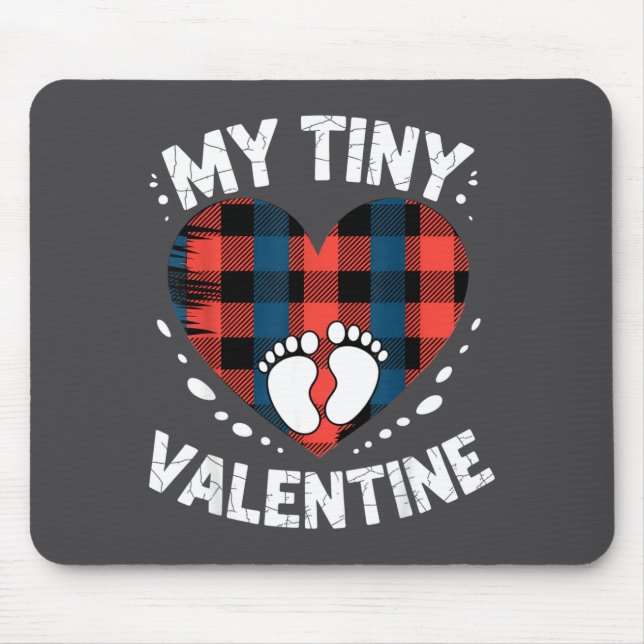 Mousepad Cute Heart My Tiny Valentine Pregnancy Announcemen (Frente)