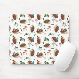 Mousepad Cute Hedgehog Mushrooms Woodland Forest Animal