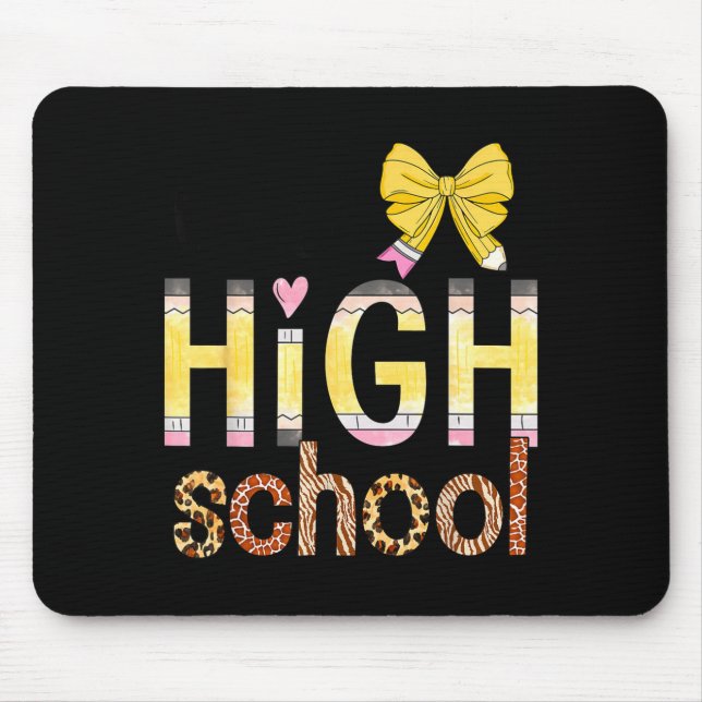 Mousepad Cute Hello High School Animal Print Teacher Back T (Frente)