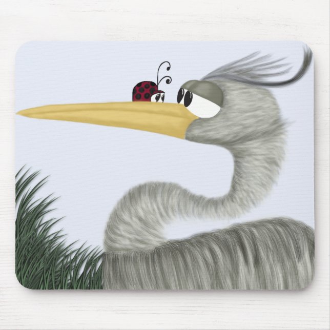 Mousepad Cute Heron e Ladybug (Frente)