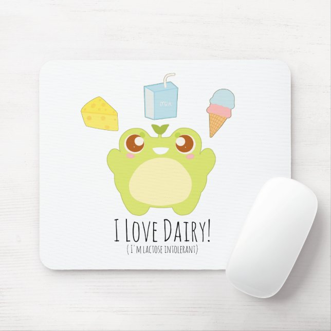 Mousepad Cute I Love Dairy Treats Sapo (Com mouse)