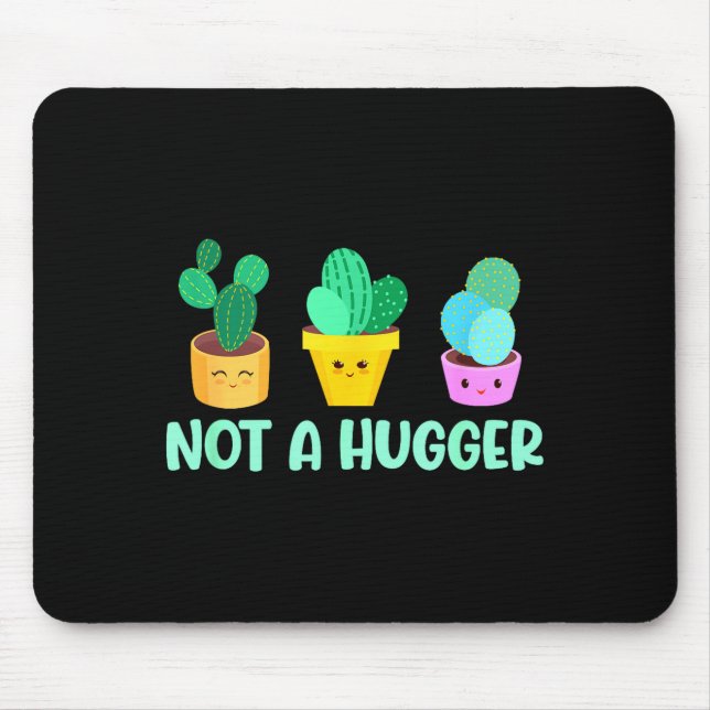 Mousepad Cute Kawaii Do Not Hug I'm Not A Hugger Cactus  (Frente)