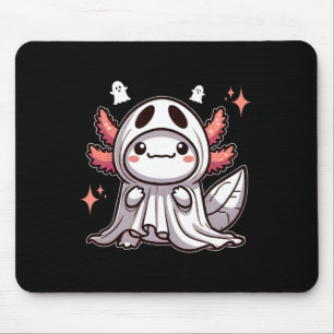Mousepad Cute Kawaii Halloween Ghost Axolotl