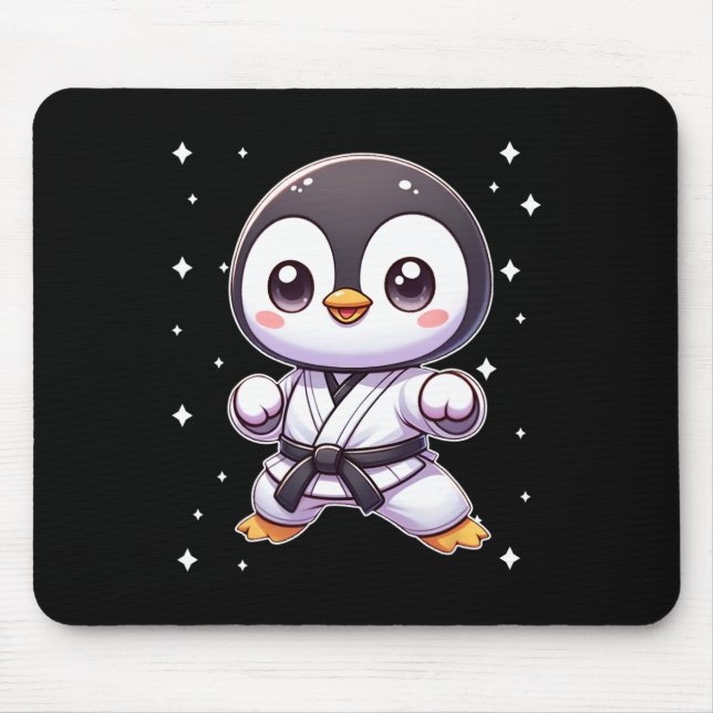 Mousepad Cute Kawaii Karate Penguin Artes Marciais 1 (Frente)