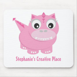 Mousepad Cute Kawaii Pink Dino