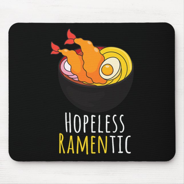 Mousepad Cute Kawaii Ramen Noodles Ramentic sem esperança (Frente)