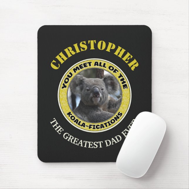 Mousepad Cute koala ‘play on word’ personalizado (Com mouse)
