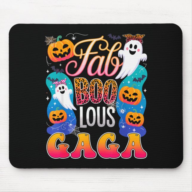 Mousepad Cute Leopard Fab Boo Lous Gaga Soky Halloween Cost (Frente)