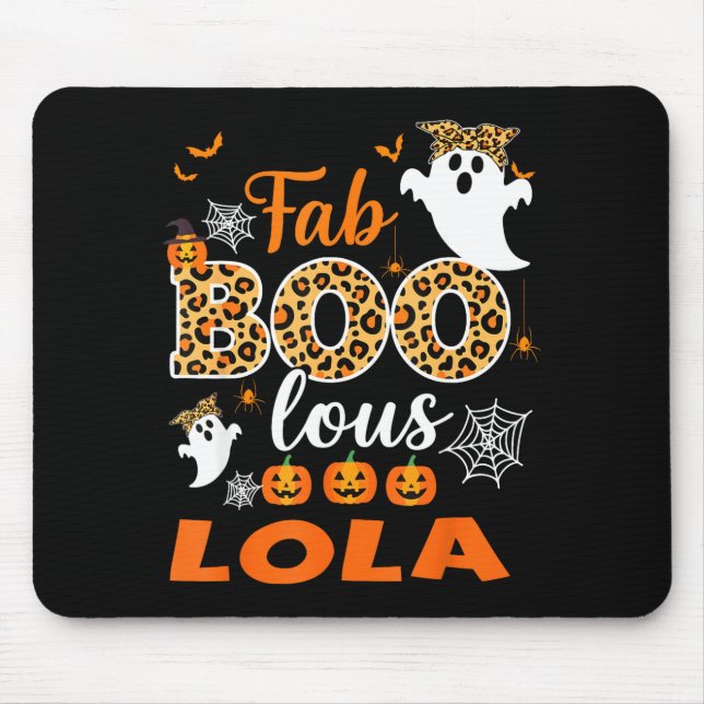 Mousepad Cute Leopard Fab Boo Lous Lola Soky Halloween Cost (Frente)