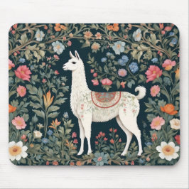 Mousepad Cute Llama Elegant Floral