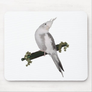 Mousepad Cute Lutino Cockatiel Bird Ivy Perch Animal