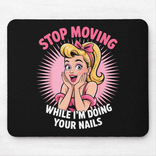 Mousepad Cute Nail Tech Art For Women Girl Manicurist Nail  (Frente)