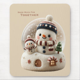Mousepad Cute Needle Felted Snowman Snowglobe
