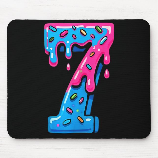 Mousepad Cute Number 7 Ice Cream Drip 67 Meme Costume Coupl (Frente)