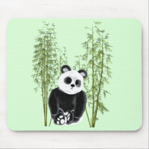 Mousepad Cute Panda Sentado em Bambu