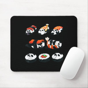 Mousepad Cute Panda Sushi Hug Maki Amante Comida Divertida