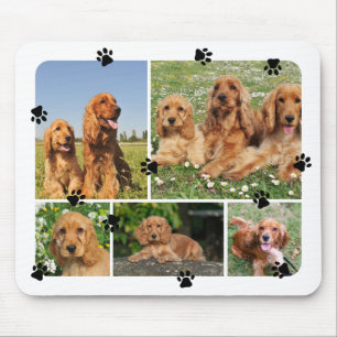 Mousepad Cute Pegadas 5 Fotos de Animais de Estimação
