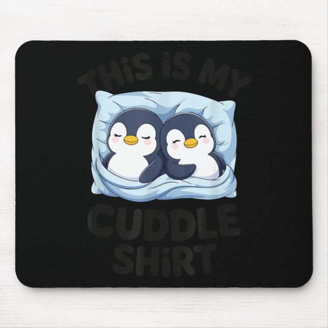 Mousepad Cute Penguin Cuddle Cozy Sleep Matching Couple  (Frente)