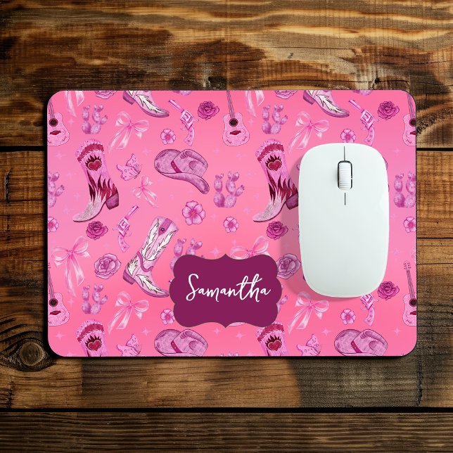 Mousepad Cute pink Coquette country girl aesthetic pattern (Criador carregado)