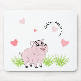 Mousepad Cute pink pig for Valentine