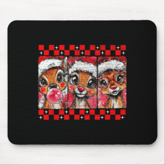 Mousepad Cute Preppy Christmas,reindeer Brushstrokes Funny