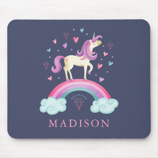 Mousepad Cute Rainbow Unicorn (Frente)