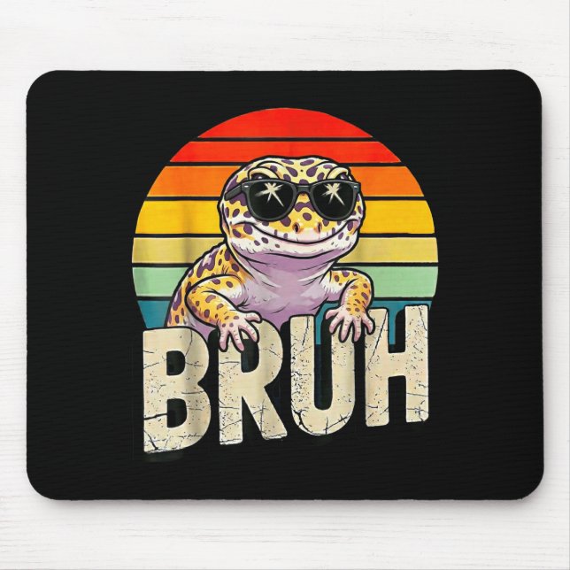 Mousepad Cute Reptile Kids Boys Girls Bruh Leopard Gecko Lo (Frente)