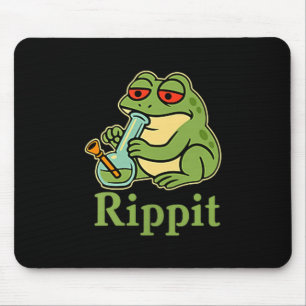 Mousepad Cute Rippit Stoner Frog Fumando Stoner