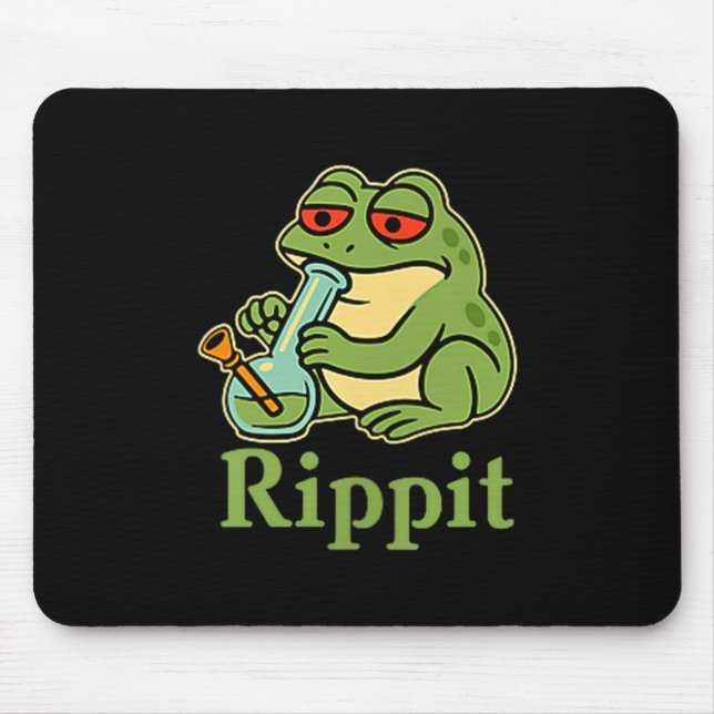 Mousepad Cute Rippit Stoner Frog Fumando Stoner (Frente)