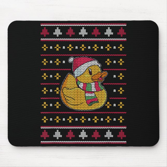 Mousepad Cute Rubber Duckie Duck Christmas Santa Clause  (Frente)