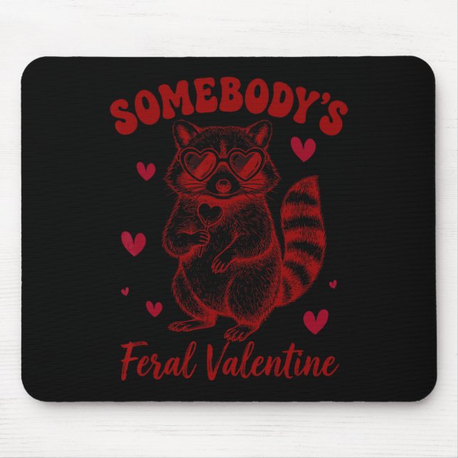 Mousepad Cute Savage Valentine Raccoon  (Frente)