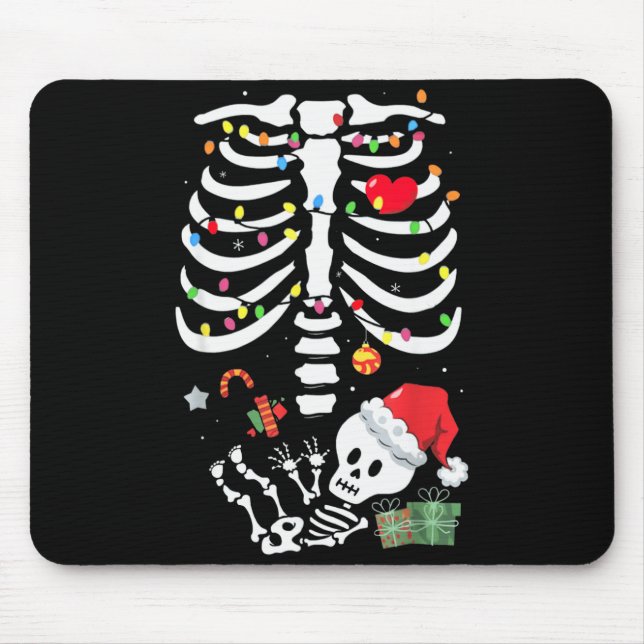 Mousepad Cute Skeleton Baby Xmas Maternity Mom Pregnancy Ch (Frente)