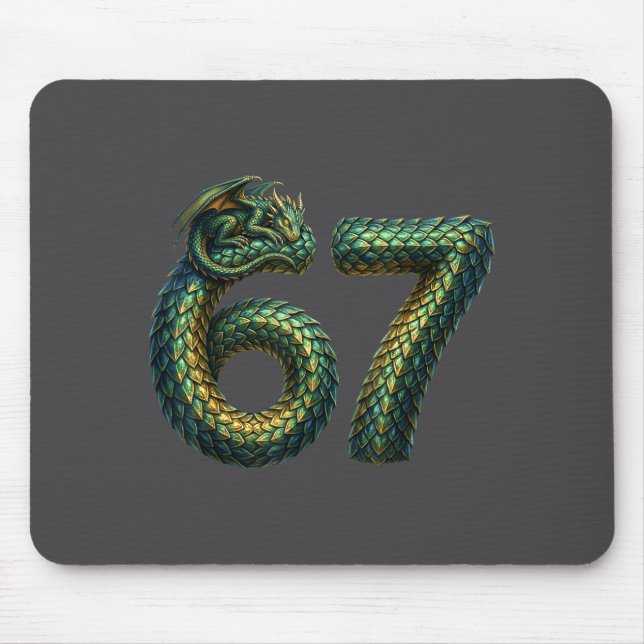 Mousepad Cute Sleeng Dragon 67 Cool Six-seven Funny Six Sev (Frente)
