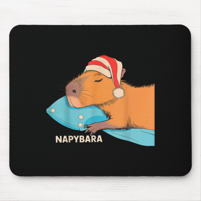 Mousepad Cute Sleeping Capybara Napybara Pajamas Boys Girls (Frente)