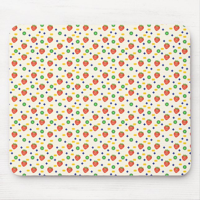 Mousepad Cute Strawberry Pattern (Frente)