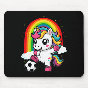 Mousepad Cute Unicórnio Jogando Futebol _1