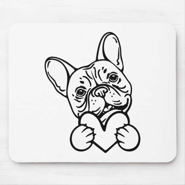 Mousepad Cute Valentine's Day Frenchie French Bulldog Lover (Frente)