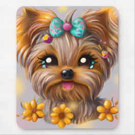 Mousepad Cute Yorkie Kawaii