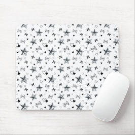 Mousepad Cyber Balletcore Fita Prateada Estrela Padrão Bran
