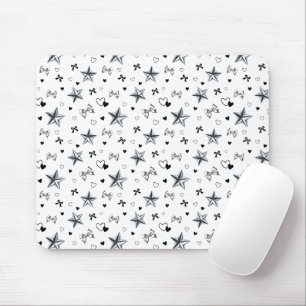 Mousepad Cyber Balletcore Fita Prateada Estrela Padrão Bran