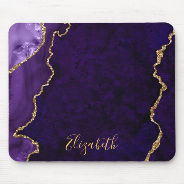 Mousepad D.G. de Agato de Marble Dourado com Cor de Água (Frente)