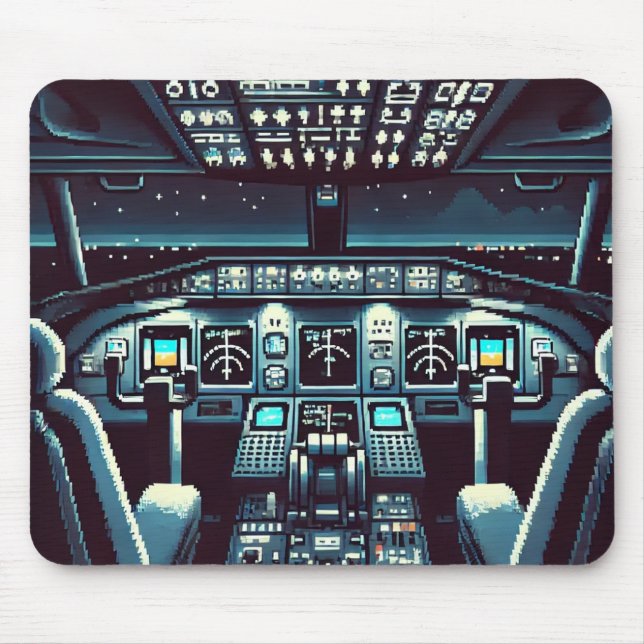 Mousepad da Cockpit Retro (Escuro) (Frente)