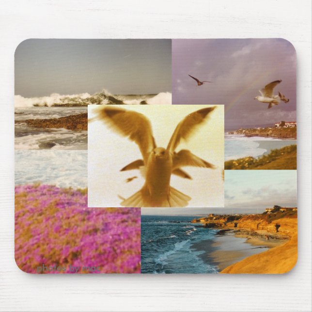 Mousepad da colagem da foto das praias de La Jolla (Frente)